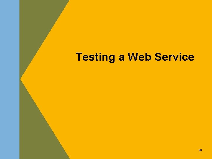 Testing a Web Service 26 