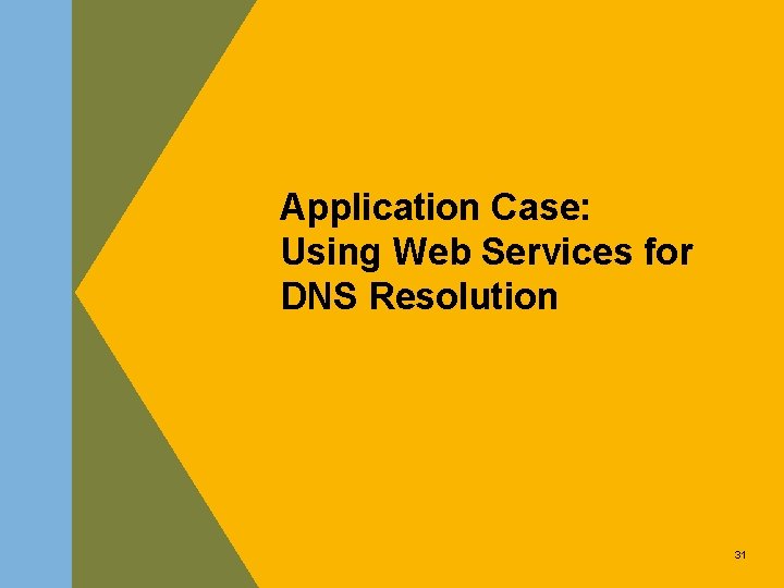 Application Case: Using Web Services for DNS Resolution 31 