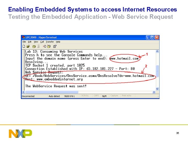 Enabling Embedded Systems to access Internet Resources Testing the Embedded Application - Web Service