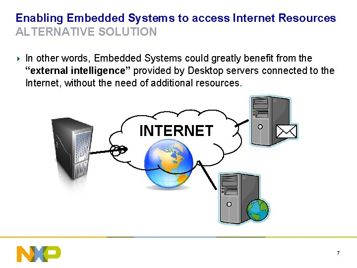 Enabling Embedded Systems to access Internet Resources ALTERNATIVE SOLUTION In other words, Embedded Systems
