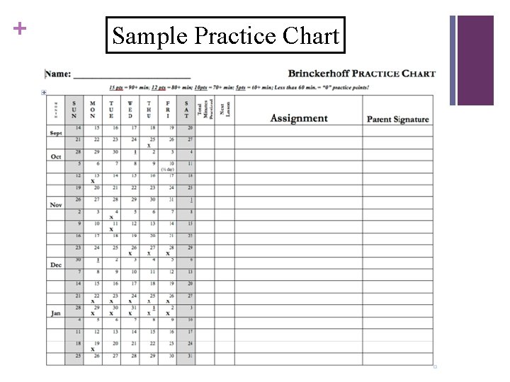 + Sample Practice Chart 