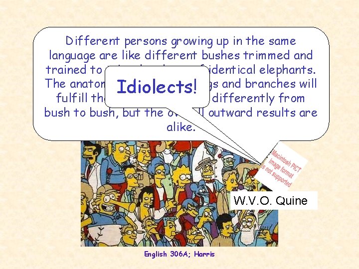 Different persons growing up in the same Language variation language are like different bushes