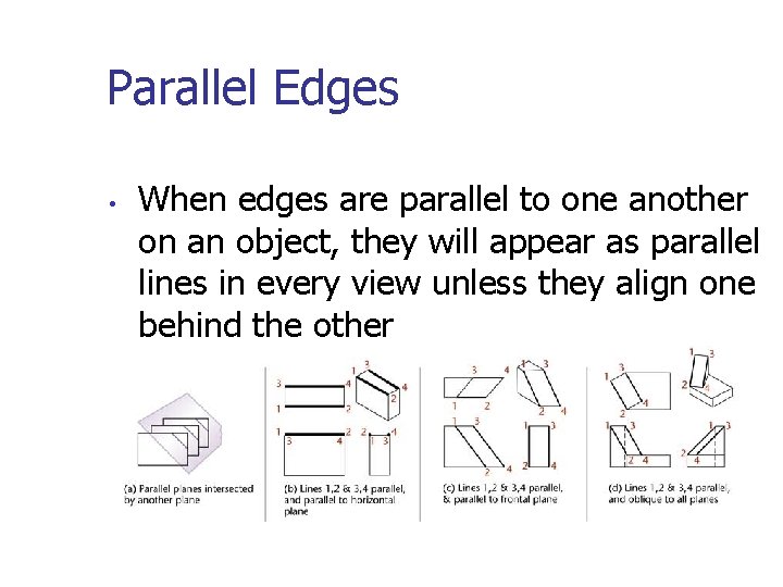 Parallel Edges • When edges are parallel to one another on an object, they