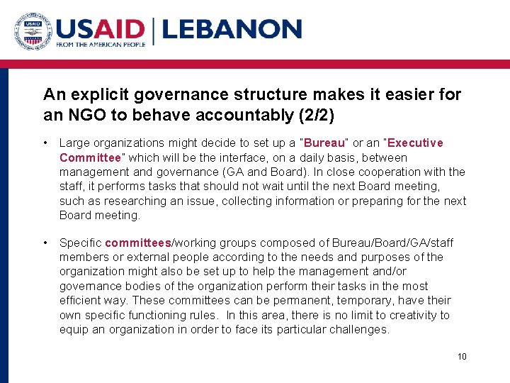 An explicit governance structure makes it easier for an NGO to behave accountably (2/2)