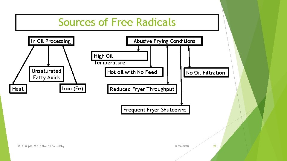 Sources of Free Radicals In Oil Processing Abusive Frying Conditions High Oil Temperature Unsaturated