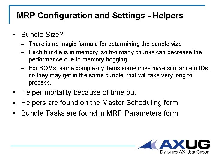 MRP Configuration and Settings - Helpers • Bundle Size? – There is no magic