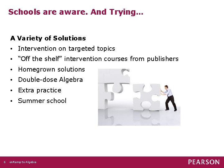 Schools are aware. And Trying… A Variety of Solutions • Intervention on targeted topics