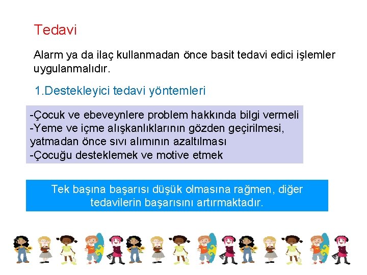 Tedavi Alarm ya da ilaç kullanmadan önce basit tedavi edici işlemler uygulanmalıdır. 1. Destekleyici