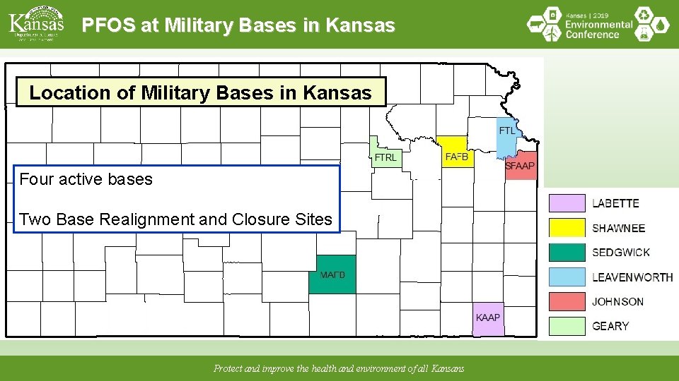 PFOS at Military Bases in Kansas Location of Military Bases in Kansas Four active