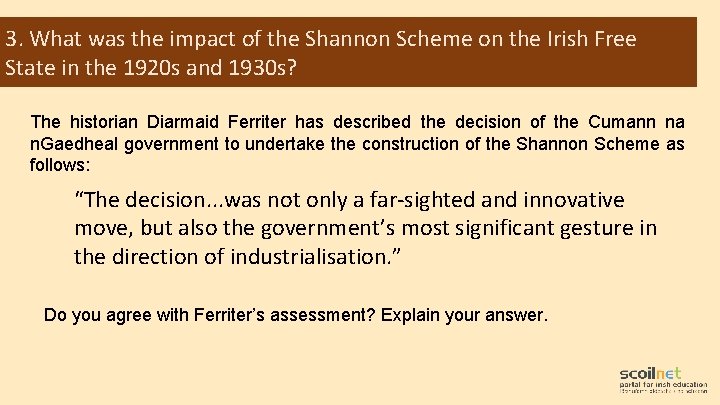 3. What was the impact of the Shannon Scheme on the Irish Free State
