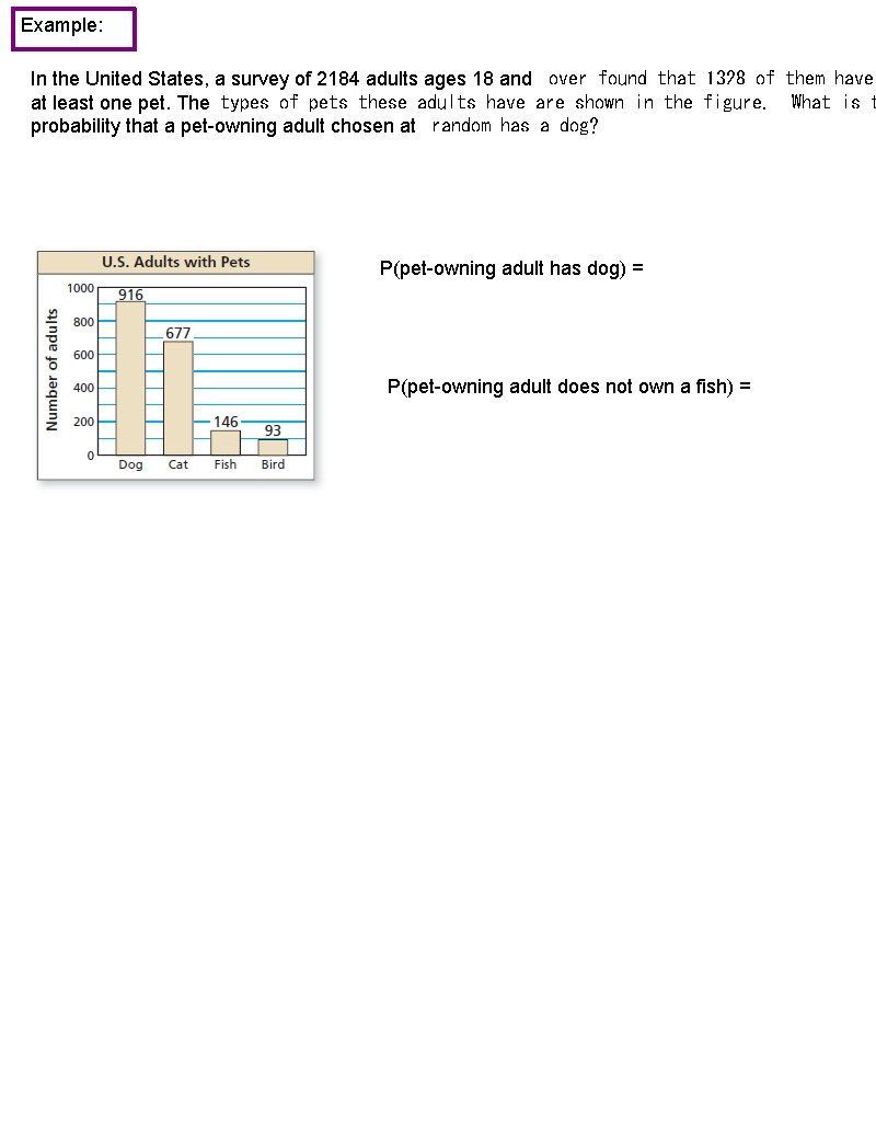 Example: In the United States, a survey of 2184 adults ages 18 and  over
