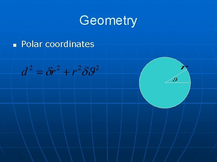 Geometry n Polar coordinates 