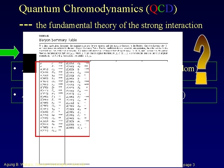 Quantum Chromodynamics (QCD) --- the fundamental theory of the strong interaction (in terms of
