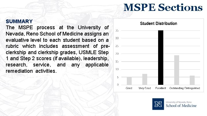 SUMMARY The MSPE process at the University of Nevada, Reno School of Medicine assigns