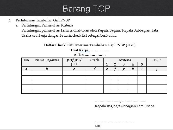 Borang TGP 