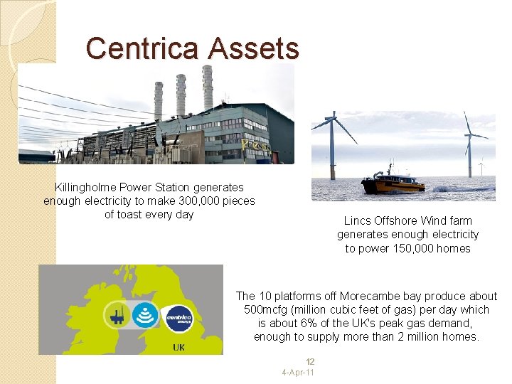 Centrica Assets Killingholme Power Station generates enough electricity to make 300, 000 pieces of