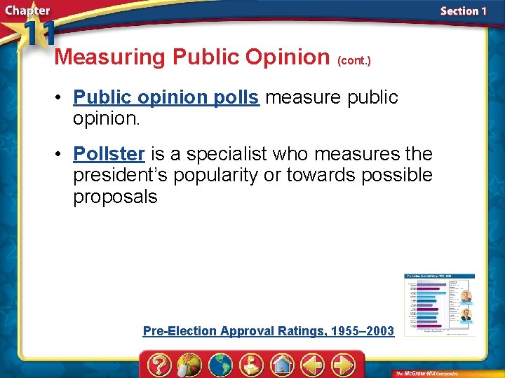Measuring Public Opinion (cont. ) • Public opinion polls measure public opinion. • Pollster
