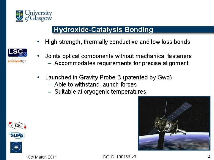 Hydroxide-Catalysis Bonding • High strength, thermally conductive and low loss bonds • Joints optical