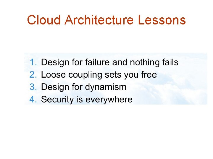 Cloud Architecture Lessons 