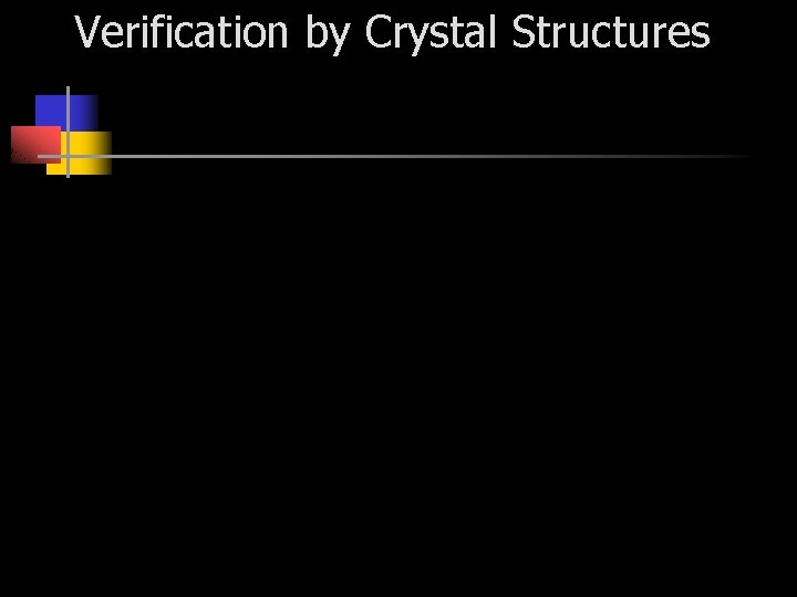Verification by Crystal Structures 