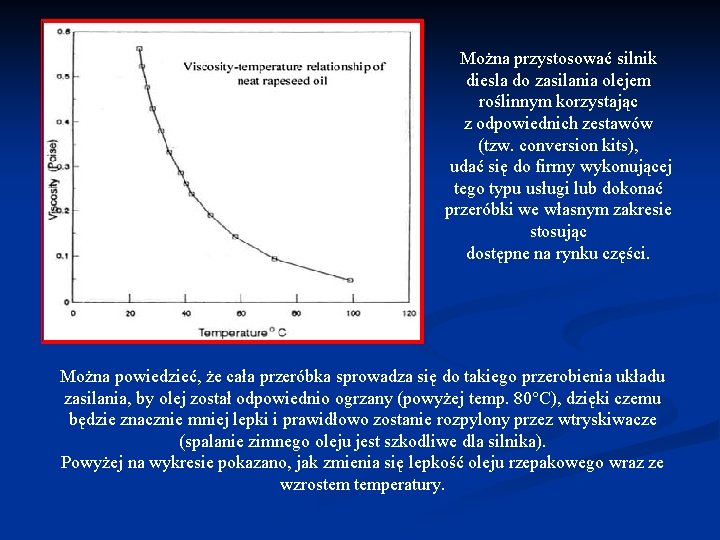 Można przystosować silnik diesla do zasilania olejem roślinnym korzystając z odpowiednich zestawów (tzw. conversion