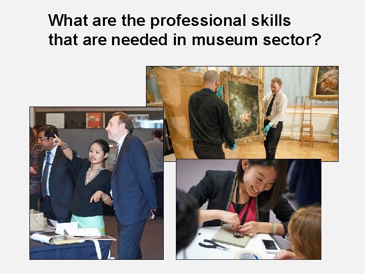 What are the professional skills that are needed in museum sector? 