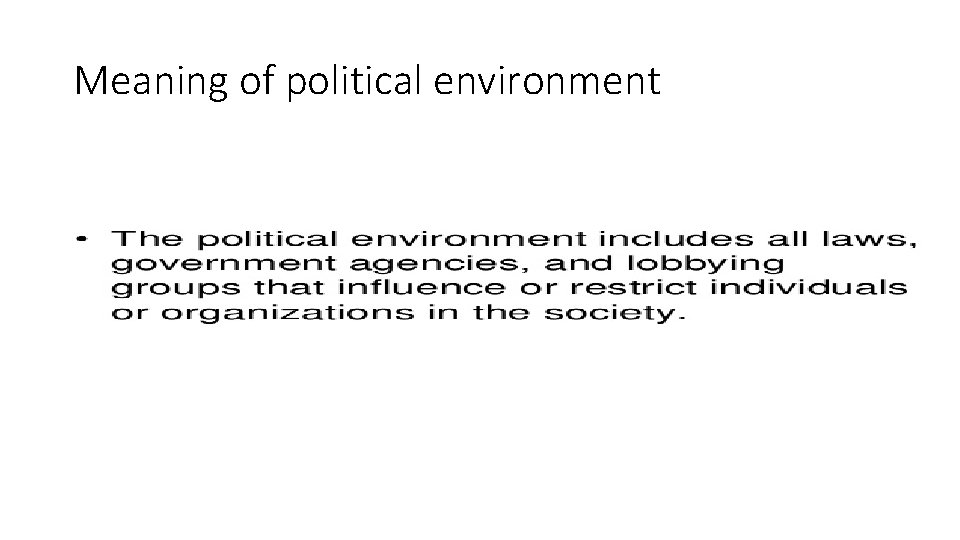 Meaning of political environment 