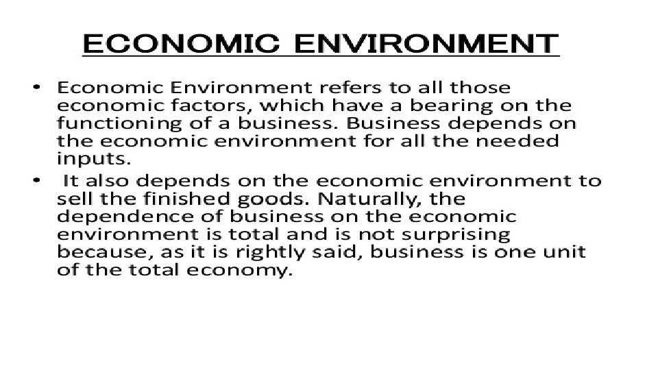 Economic environment 