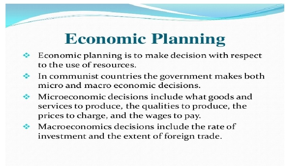 economic planning 