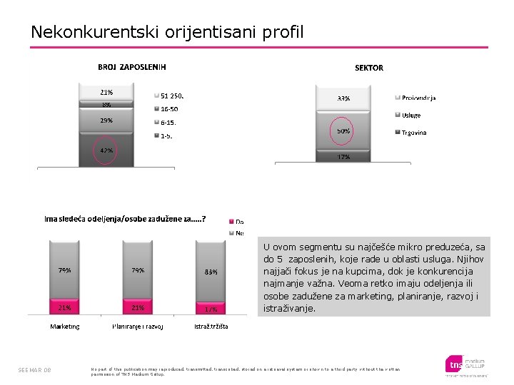 Nekonkurentski orijentisani profil U ovom segmentu su najčešće mikro preduzeća, sa do 5 zaposlenih,