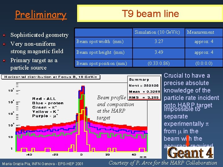 Preliminary Sophisticated geometry Very non-uniform strong magnetic field Primary target as a particle source