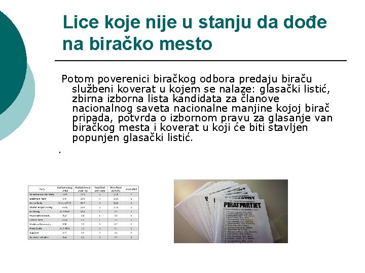 Lice koje nije u stanju da dođe na biračko mesto Potom poverenici biračkog odbora