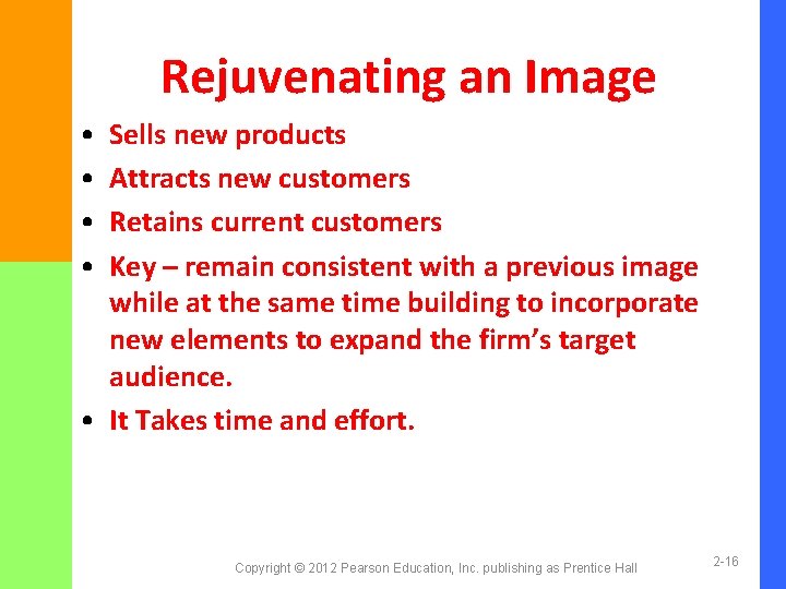 Rejuvenating an Image • • Sells new products Attracts new customers Retains current customers