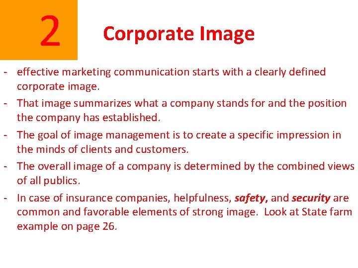  2 Corporate Image - effective marketing communication starts with a clearly defined corporate