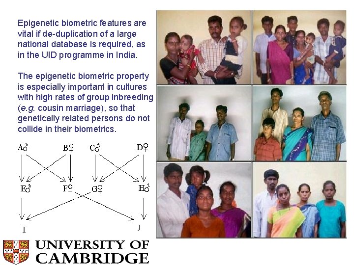 Epigenetic biometric features are vital if de-duplication of a large national database is required,