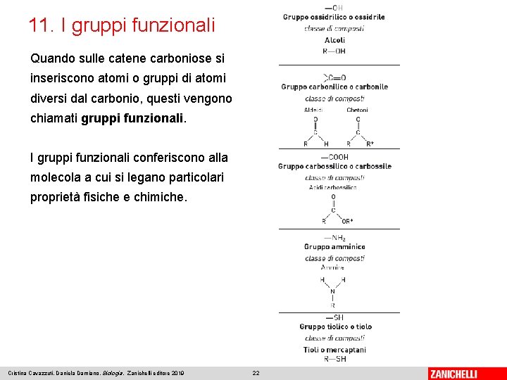 11. I gruppi funzionali Quando sulle catene carboniose si inseriscono atomi o gruppi di