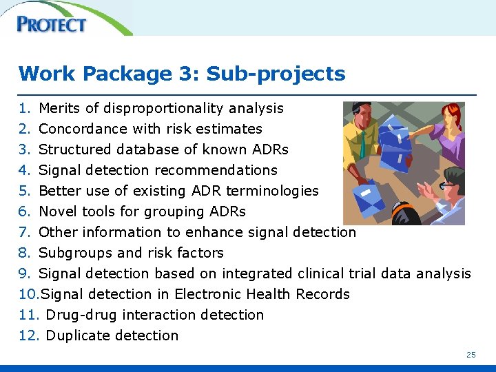 Work Package 3: Sub-projects 1. Merits of disproportionality analysis 2. Concordance with risk estimates