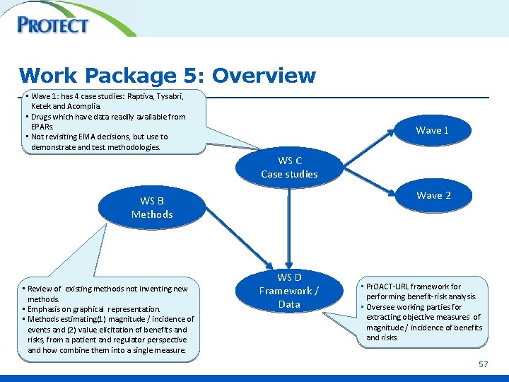 Work Package 5: Overview • Wave 1: has 4 case studies: Raptiva, Tysabri, Ketek