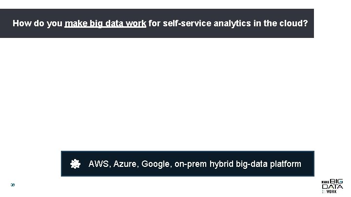 How do you make big data work for self-service analytics in the cloud? AWS,