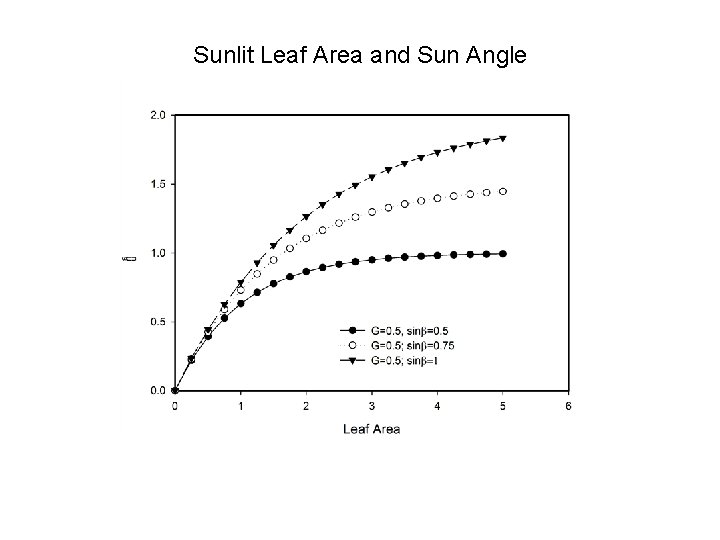Sunlit Leaf Area and Sun Angle 