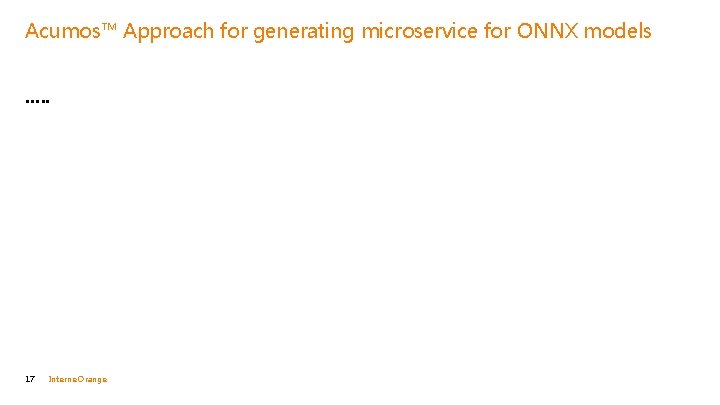 Acumos™ Approach for generating microservice for ONNX models …. . 17 Interne Orange 