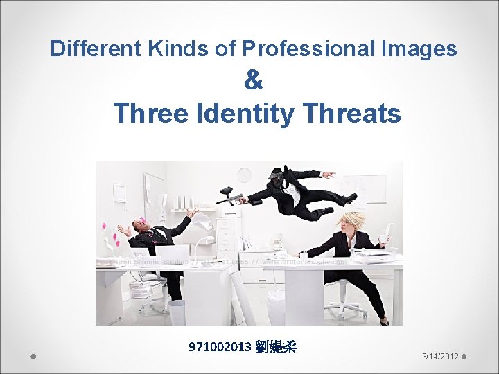 Different Kinds of Professional Images & Three Identity Threats 971002013 劉媞柔 3/14/2012 