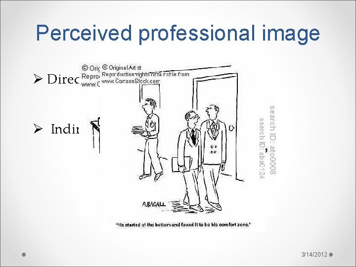 Perceived professional image Ø Direct feedback Ø Indirect signals 3/14/2012 