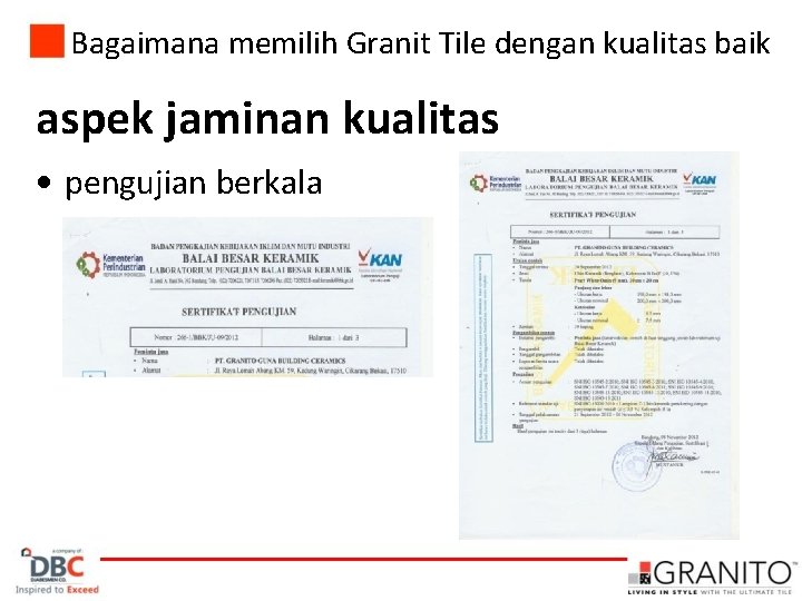 Bagaimana memilih Granit Tile dengan kualitas baik aspek jaminan kualitas • pengujian berkala 