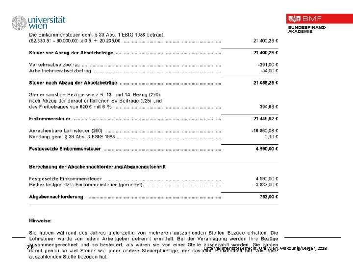 28 Unternehmenssteuerrecht, Uni Wien, Wakounig/Berger, 2018 