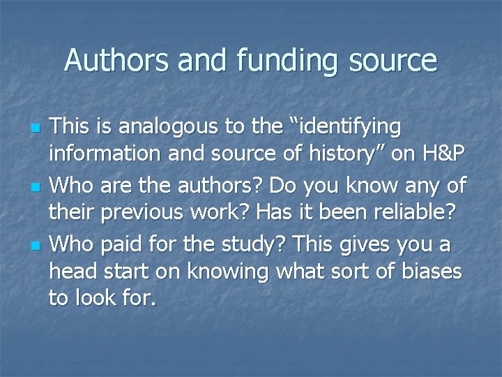 Authors and funding source n n n This is analogous to the “identifying information