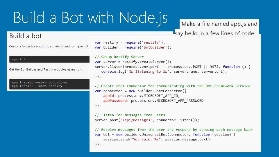 Build a Bot with Node. js 