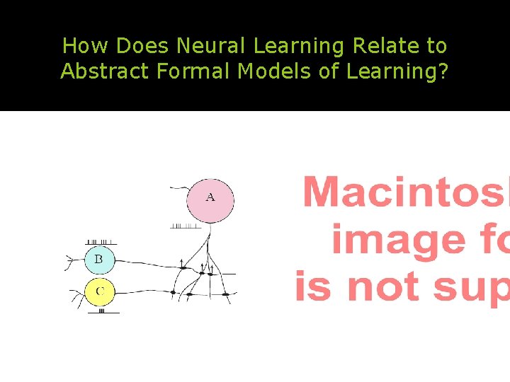 How Does Neural Learning Relate to Abstract Formal Models of Learning? 