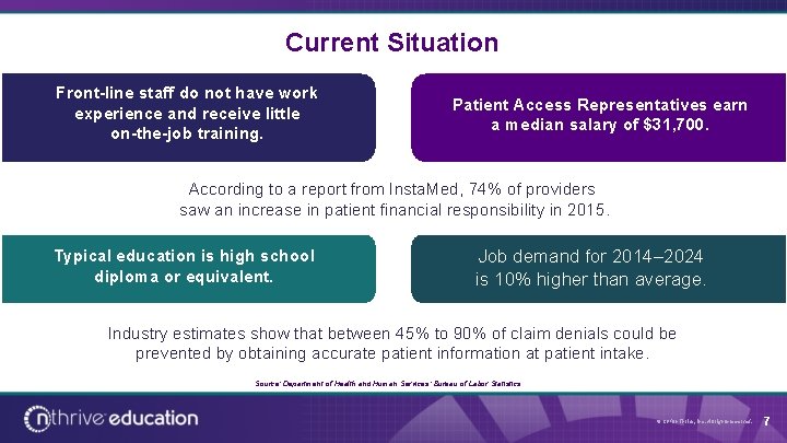 Current Situation Front-line staff do not have work experience and receive little on-the-job training.