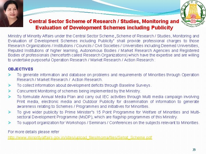 Central Sector Scheme of Research / Studies, Monitoring and Evaluation of Development Schemes including